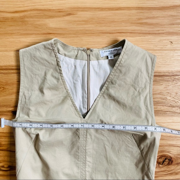 Derek Lam Khaki Lace V-Neck Dress Like New - Picture 14 of 16